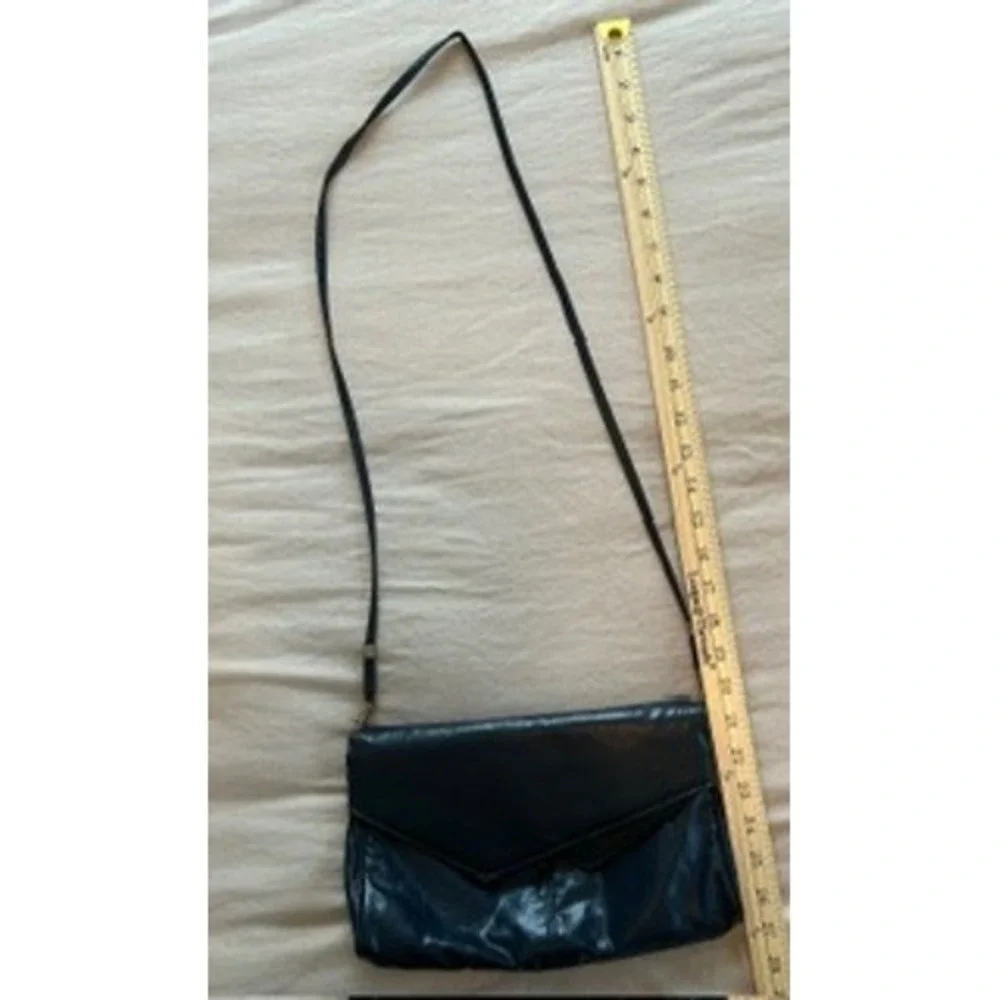 Vintage Navy Blue Envelope Crossbody Bag Faux Leather Asymmetric Flap Purse